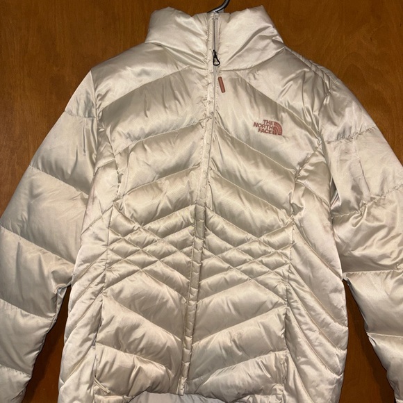 The North Face Aconcagua Puffer Jacket Womens XL Pearl White Goose Down 550 Fill - Picture 2 of 6